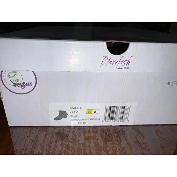 Blowfish Malibu Brown Veto Faux Suede Ankle Boots Side Zip Women 8 Buckle New - Picture 10 of 13